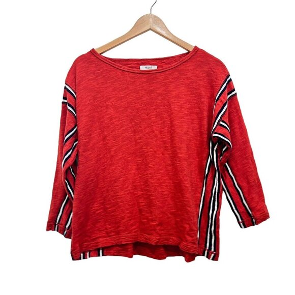 Madewell Top Tunic Womans Size S Copper Brown Red Knit Cotton Blend - Picture 1 of 12